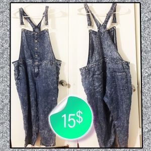 FOREVER 21 Acid Wash Overalls (PLUS)